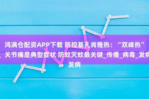 鸿满仓配资APP下载 防控基孔肯雅热：“双峰热”、关节痛是典型症状 防蚊灭蚊最关键_传播_病毒_发病