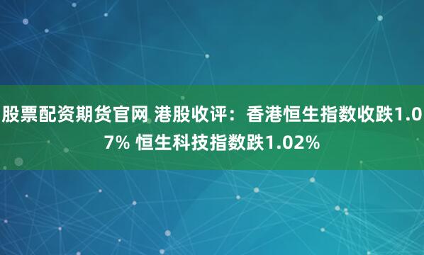 股票配资期货官网 港股收评：香港恒生指数收跌1.07% 恒生科技指数跌1.02%